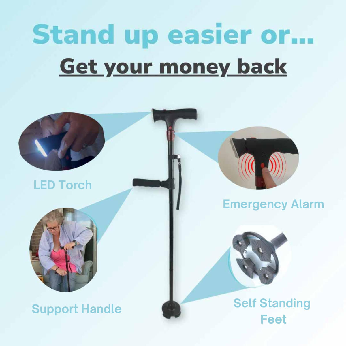 Naxir® StandSecure Orthopedic Cane -Only $39.95!