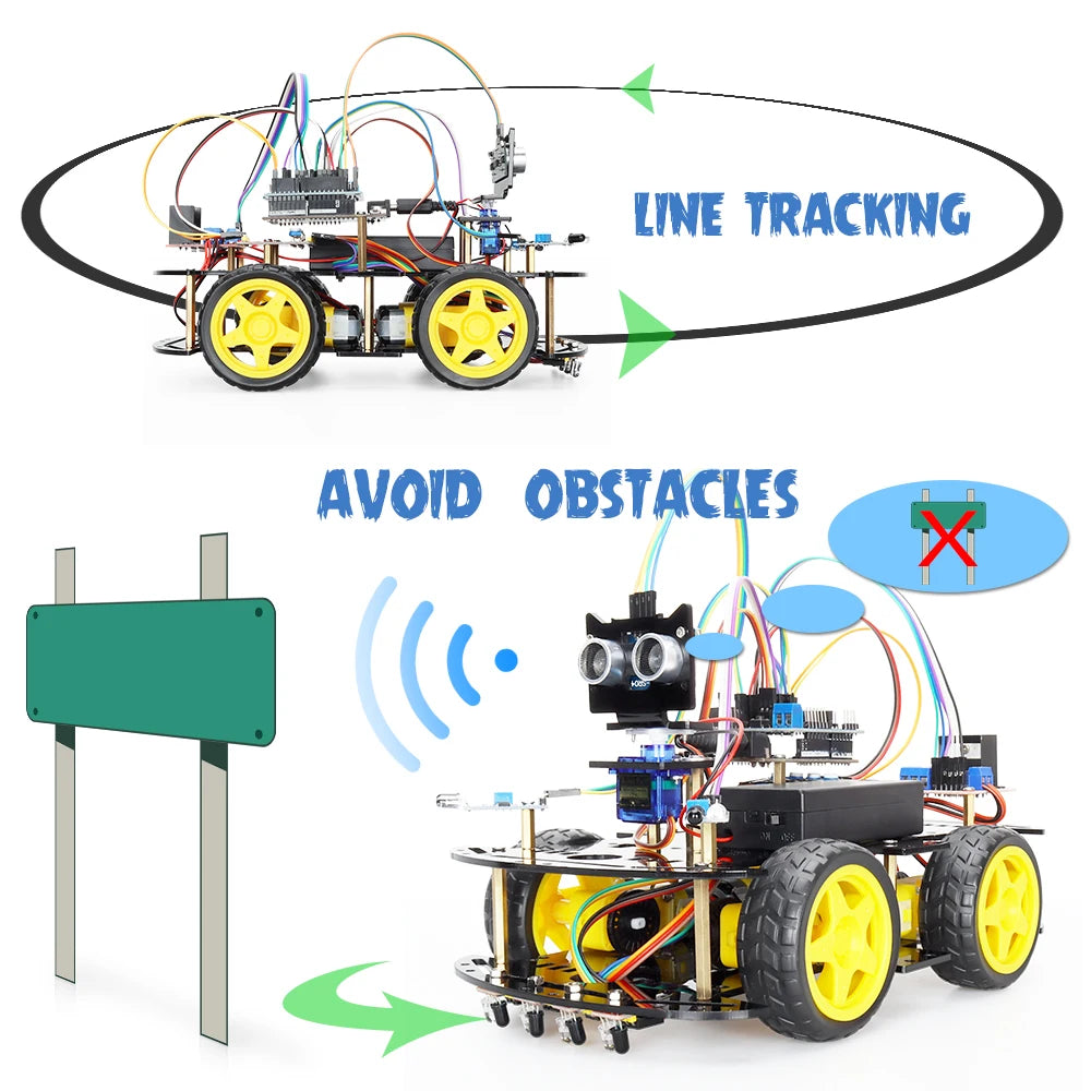 New Smart Robot Car Coding Kit for Arduino Programming Great Fun Education Learning Robotic Complete Automation Kit For Projects