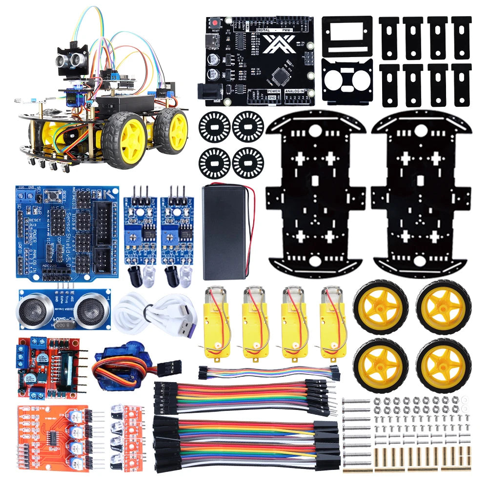 New Smart Robot Car Coding Kit for Arduino Programming Great Fun Education Learning Robotic Complete Automation Kit For Projects